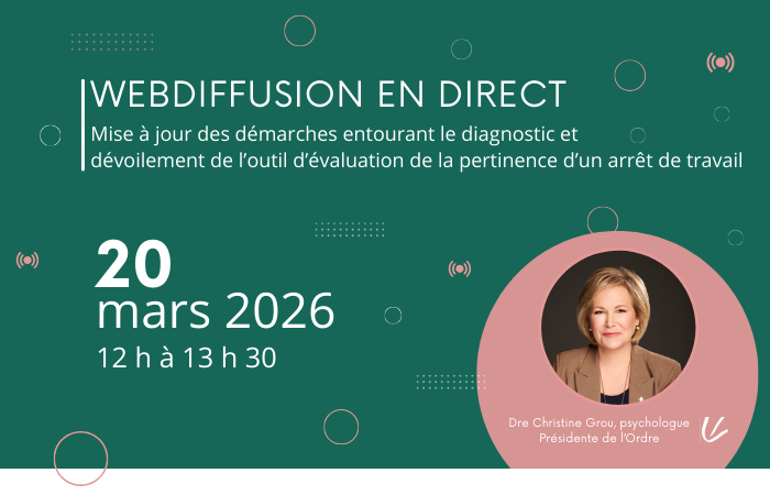 Webinaire en direct concernant la reconnaissance du diagnostic et l’arrêt de travail
