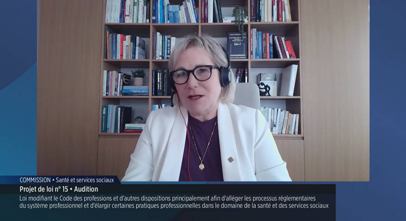 Commission parlementaire sur le PL 15 : l’Ordre se prononce sur les changements proposés